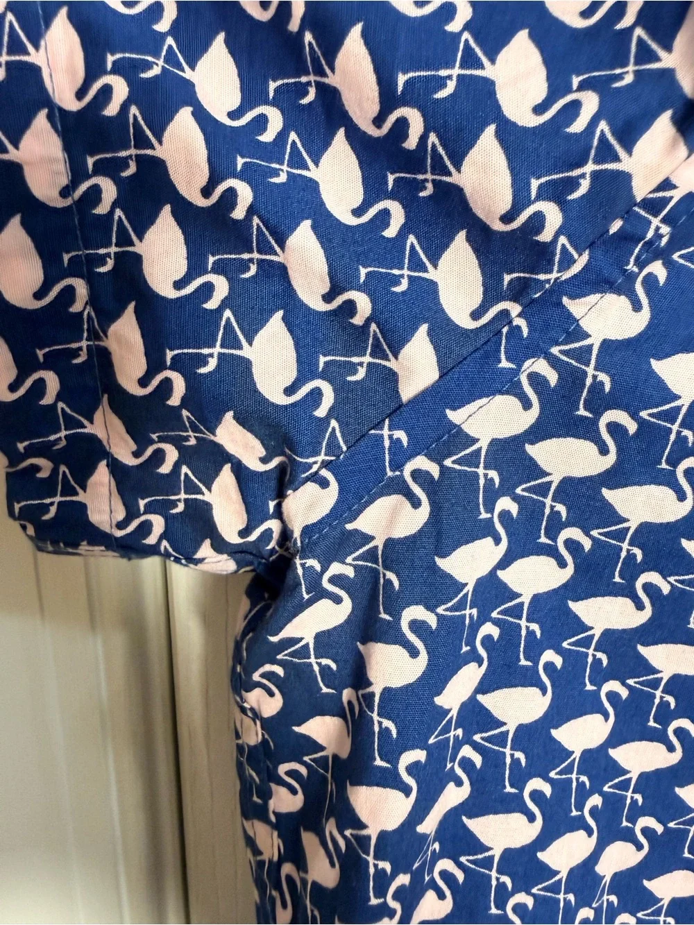 J.Crew Slim Flex Washed Flamingo Print Shirt Men XL Navy Pink